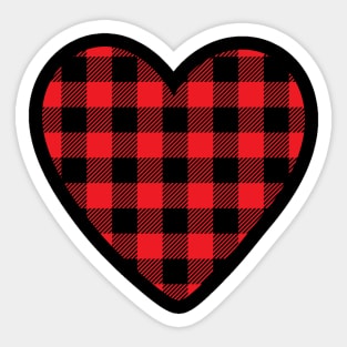 Heart shape plaid pattern valentines day gift idea Sticker